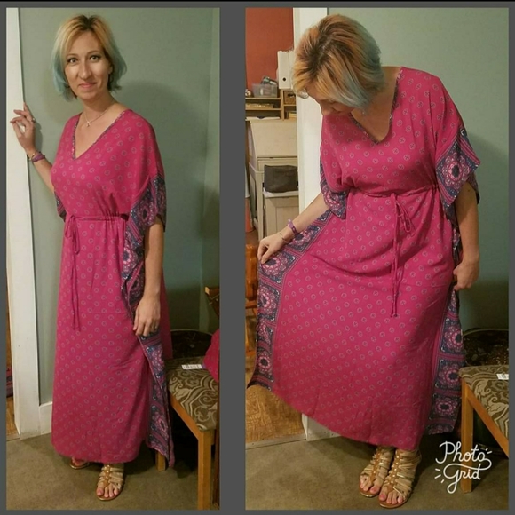 Agnes & Dora Kaftan Dress, bright mauve - Picture 2 of 3